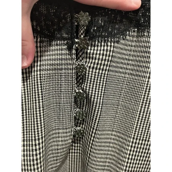 Zara Trafaluc Houndstooth Lace Trim Slip Mini Dress NWT Sz S - Picture 9 of 10